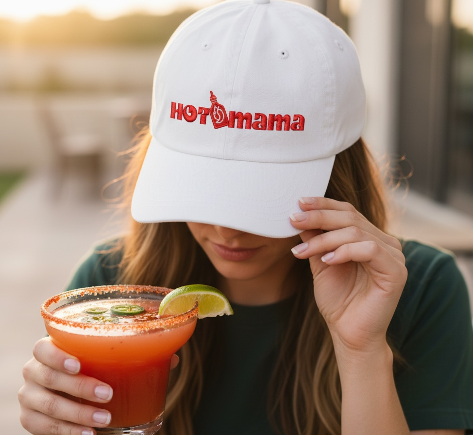 Hot Mama Dad Hat - White
