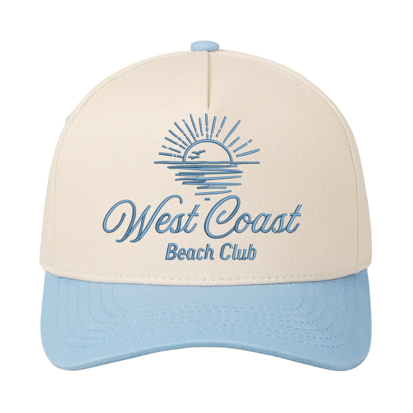 West Coast Beach Club Hat - Natural/Baby Blue
