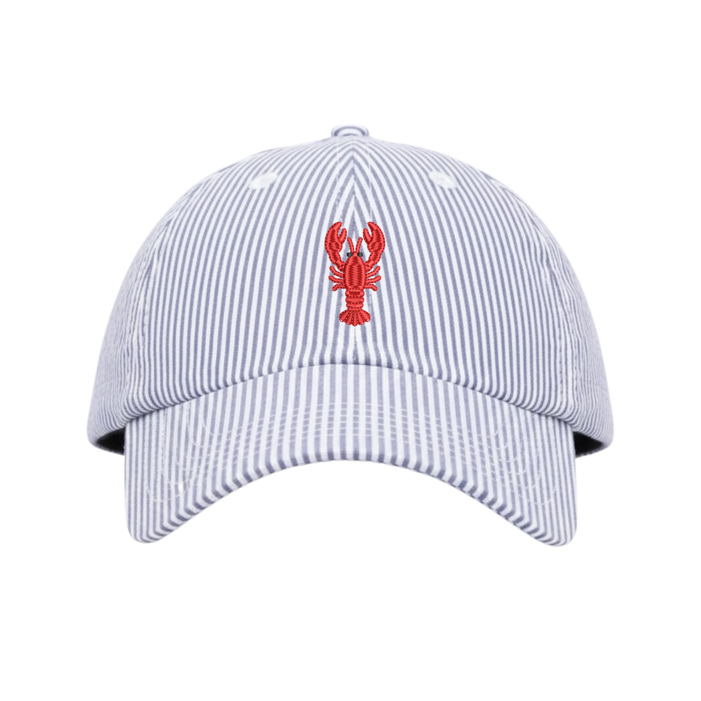 Lobster Icon Stripe Dad Hat - Blue Stripe