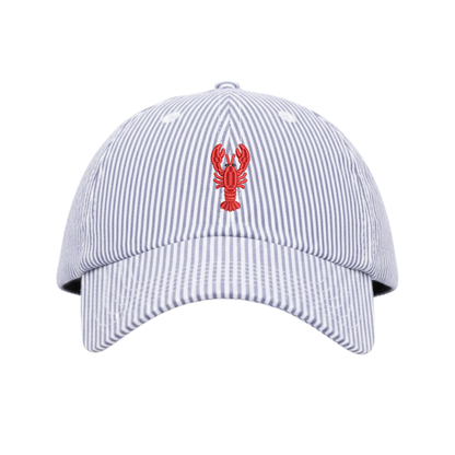 Lobster Icon Stripe Dad Hat - Blue Stripe