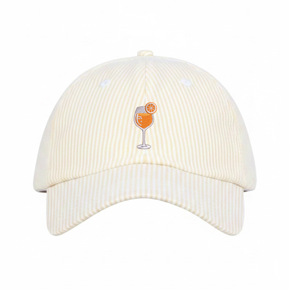 Aperol Spritz Icon Stripe Dad Hat - Yellow Stripe