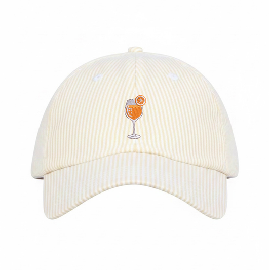 Aperol Spritz Icon Stripe Dad Hat - Yellow Stripe