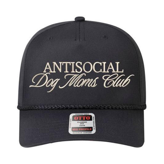Antisocial Dog Moms Club Rope Hat - Black