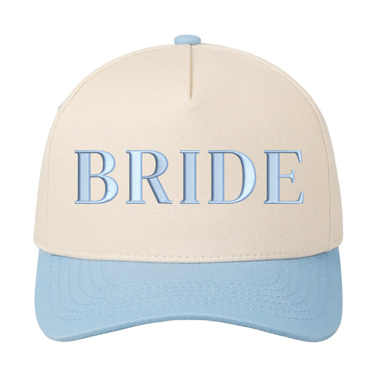 BRIDE 3D Puff Hat - Natural/Baby Blue