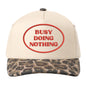 Busy Doing Nothing Hat - Natural/Leopard