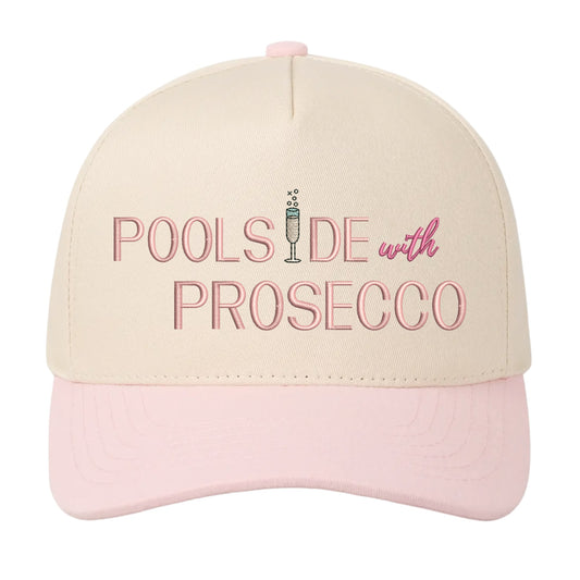 Poolside with Prosecco Hat - Natural/Baby Pink