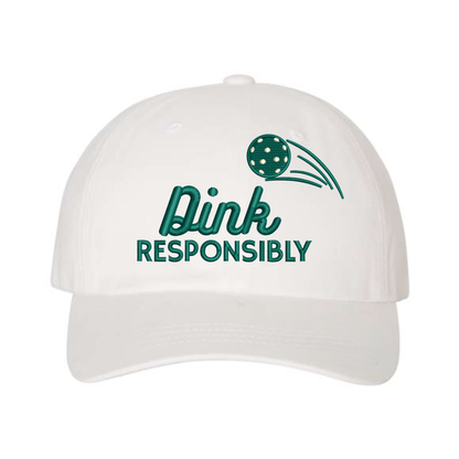 Dink Responsibly Dad Hat - White