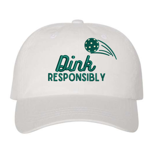 Dink Responsibly Dad Hat - White