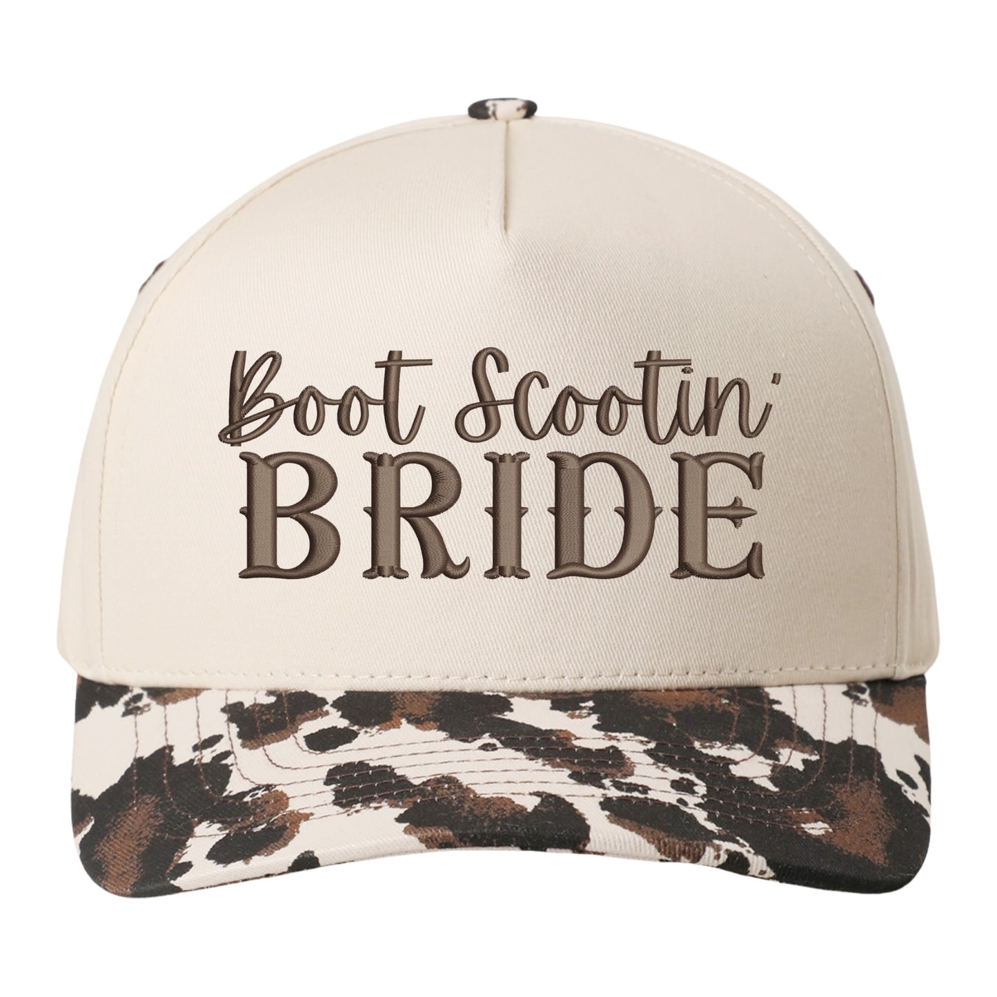 Boot Scootin’ Bride Hat - Natural/Cow Print