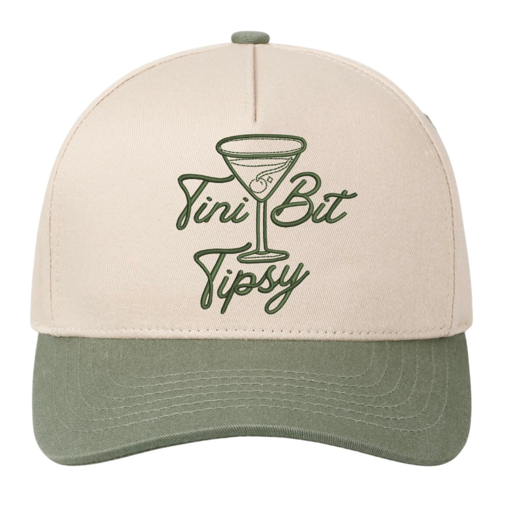 Tini Bit Tipsy Hat - Natural/Olive Green
