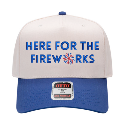 Here For The Fireworks - Natural/Royal Blue