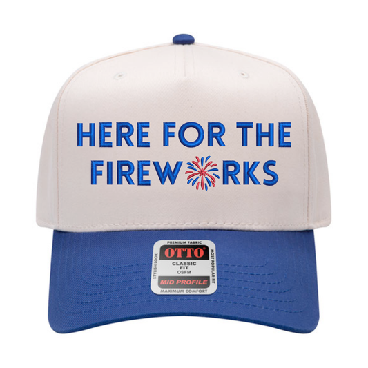 Here For The Fireworks - Natural/Royal Blue