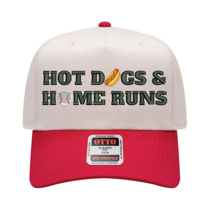 Hot Dogs & Home Runs Hat - Natural/Red