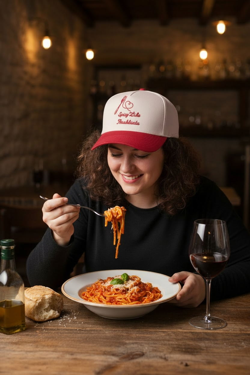 Spicy Like Arrabbiata Hat - Natural/Red