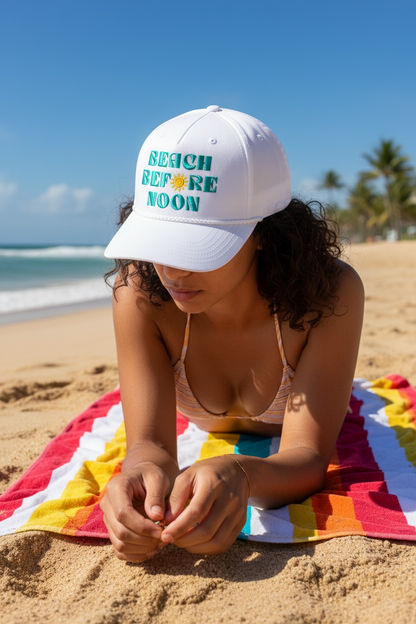 Beach Before Noon Rope Hat - White