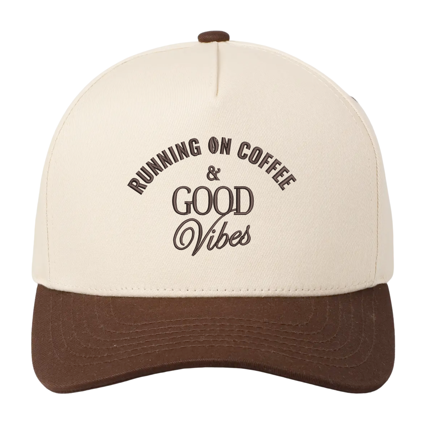 Running on Coffee & Good Vibes Hat - Natural/Brown