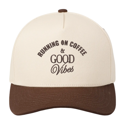Running on Coffee & Good Vibes Hat - Natural/Brown