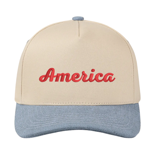America Denim Hat - Natural/Denim