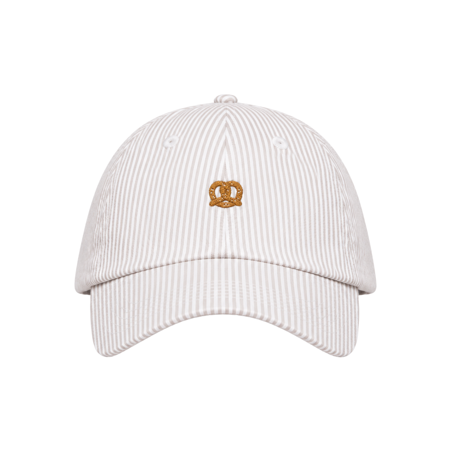 Pretzel Icon Stripe Dad Hat - Tan Stripe