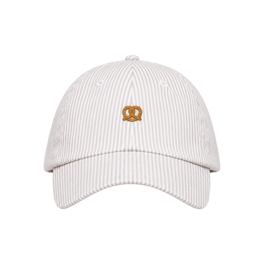 Pretzel Icon Stripe Dad Hat - Tan Stripe