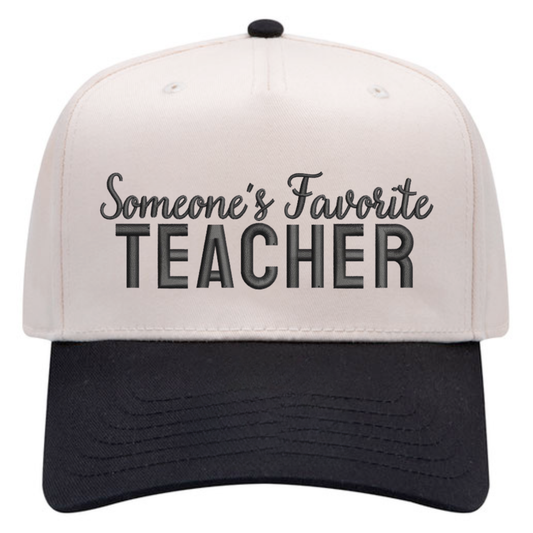 Someone’s Favorite Teacher Hat - Natural/Black