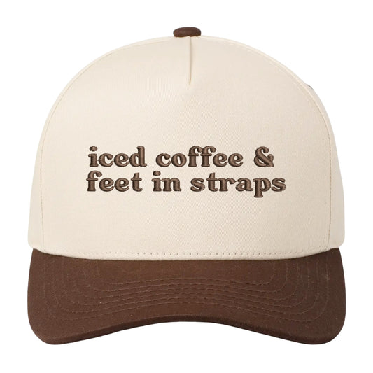 Iced Coffee & Feet in Straps Hat - Natural/Brown