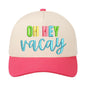 Oh Hey Vacay Hat - Natural/Hot Pink