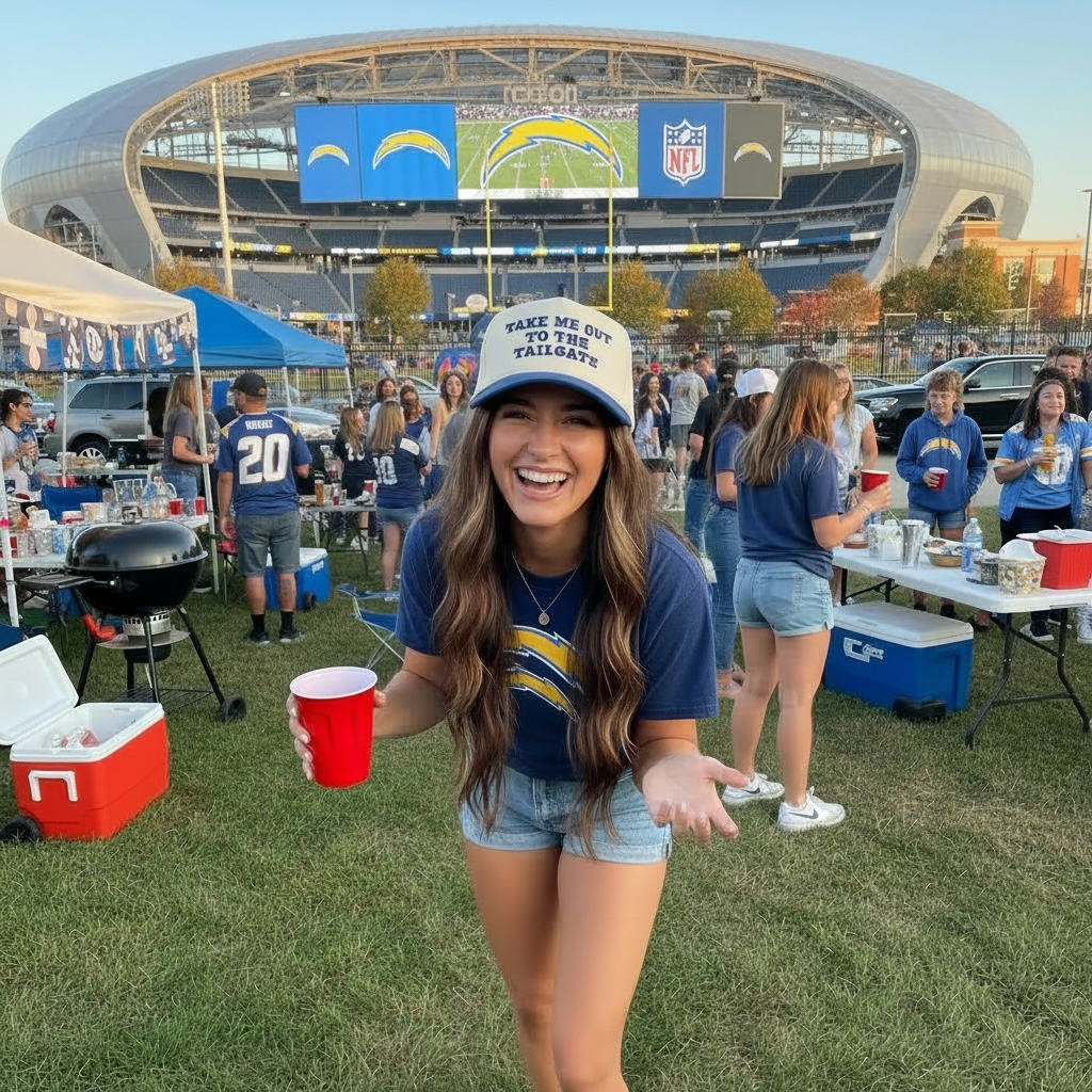 Take Me Out To The Tailgate Hat - Natural/Royal