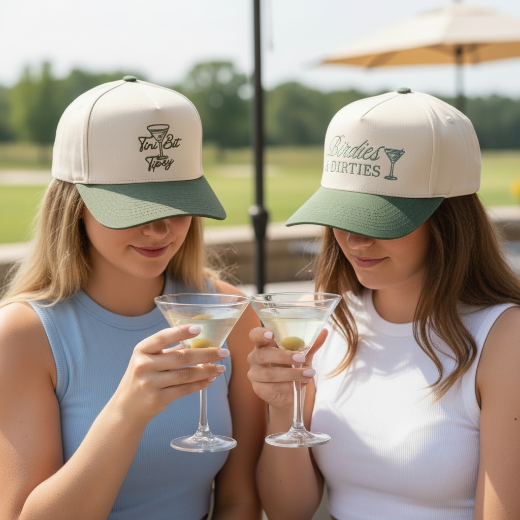 Tini Bit Tipsy Hat - Natural/Olive Green