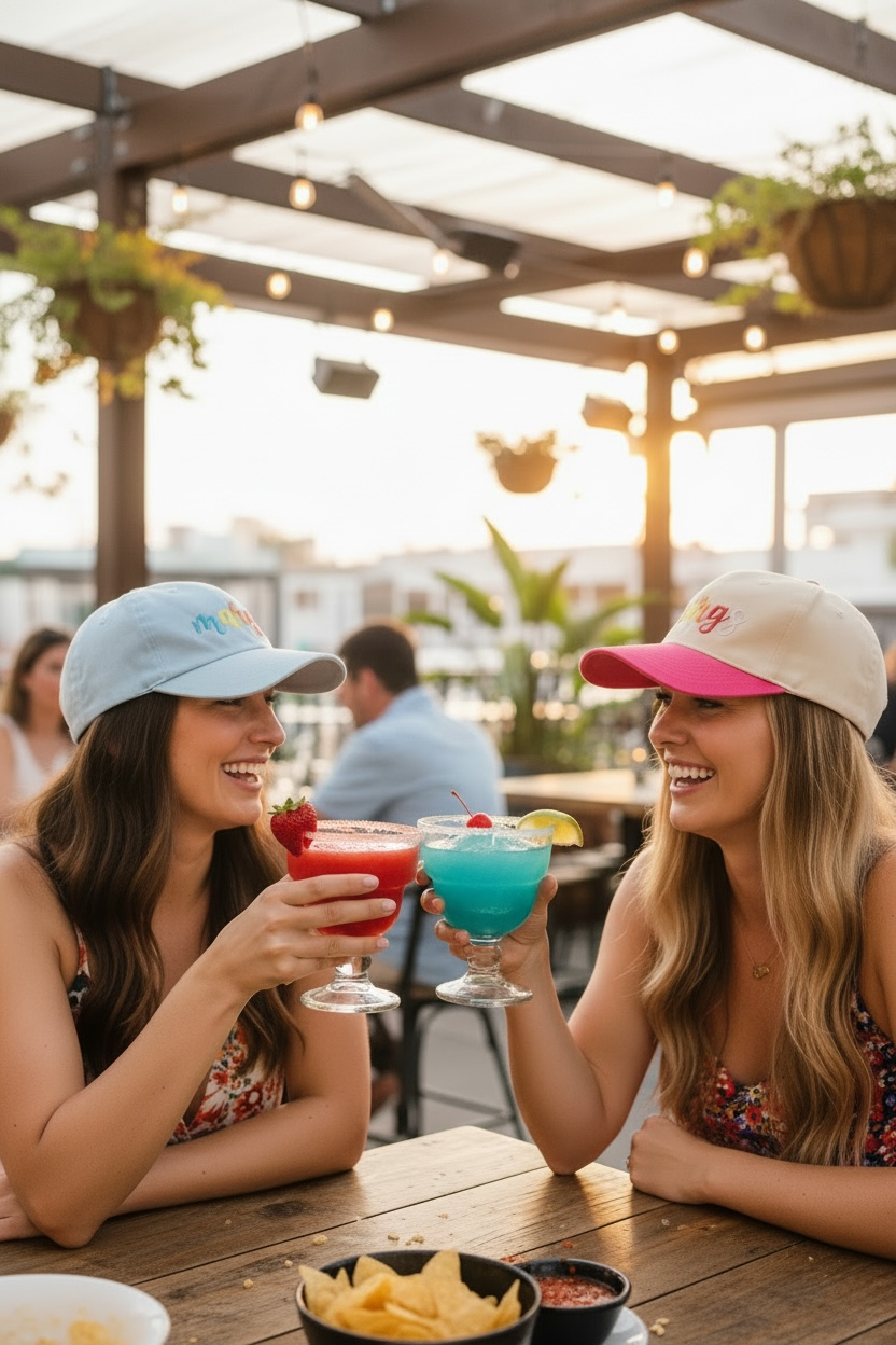 Margs Multicolor Hat - Natural/Hot Pink