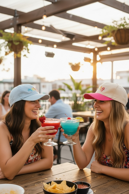 Margs Multicolor Hat - Natural/Hot Pink