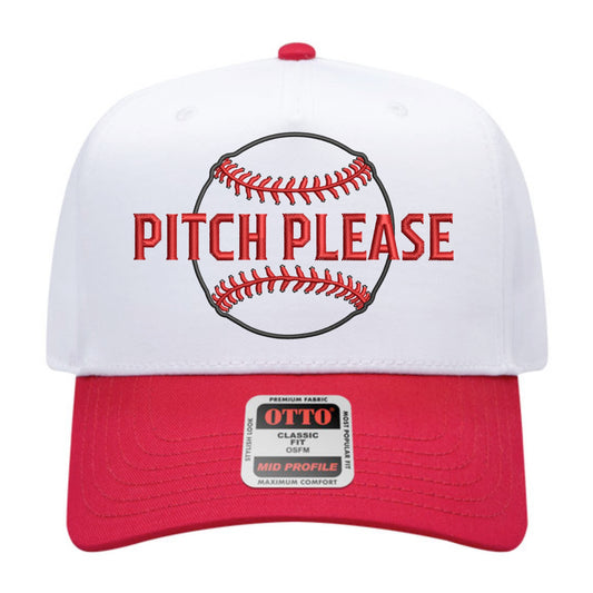 Pitch Please Hat - White/Red