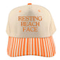 Resting Beach Face Hat - Natural/Orange Stripe