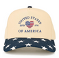 United States Heart Hat - Natural/Navy Star
