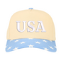 USA 3D Puff Hat - Natural/Baby Blue Star