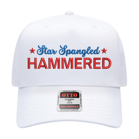 Star Spangled Hammered Hat - White