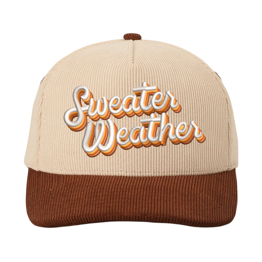 Sweater Weather Corduroy Hat - Natural/Brown