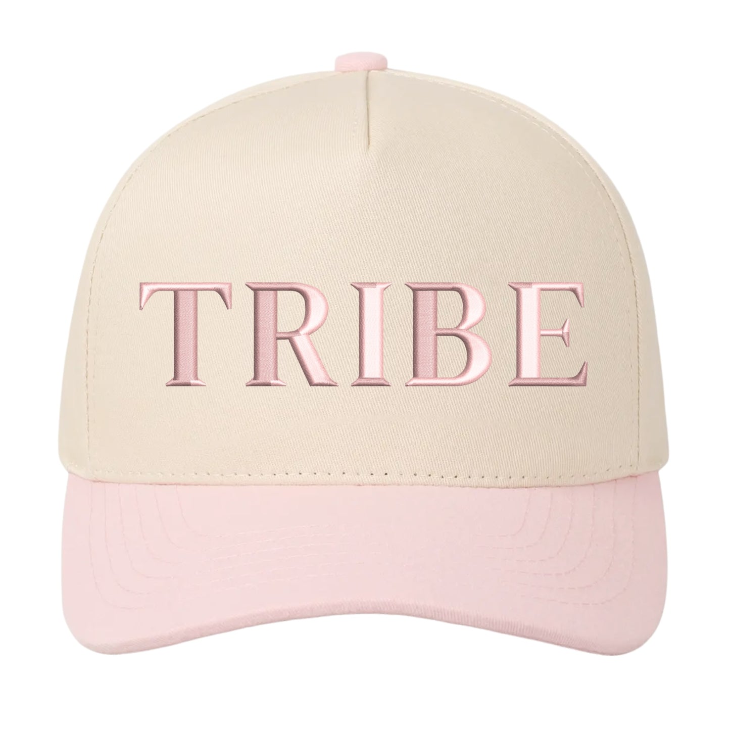 TRIBE 3D Puff Hat - Natural/Baby Pink
