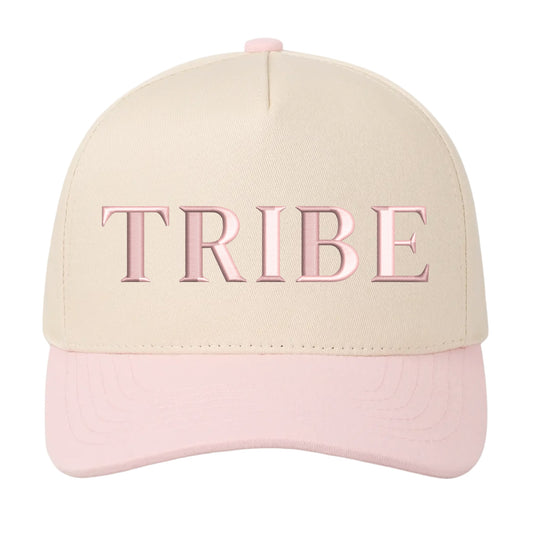 TRIBE 3D Puff Hat - Natural/Baby Pink