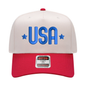 USA 3D Puff Hat - Natural/Red