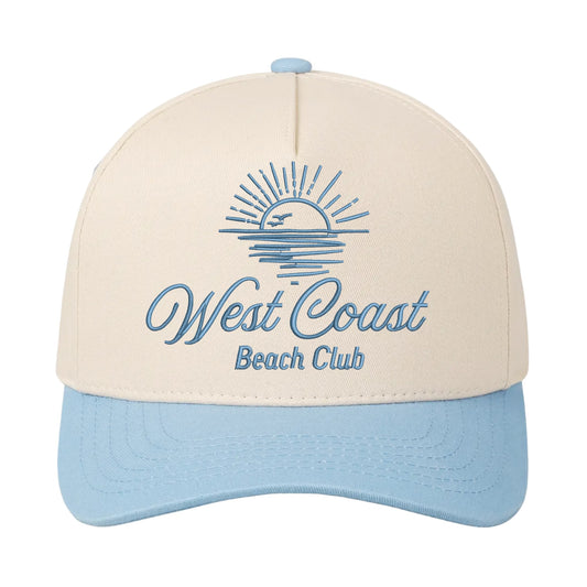 West Coast Beach Club Hat - Natural/Baby Blue
